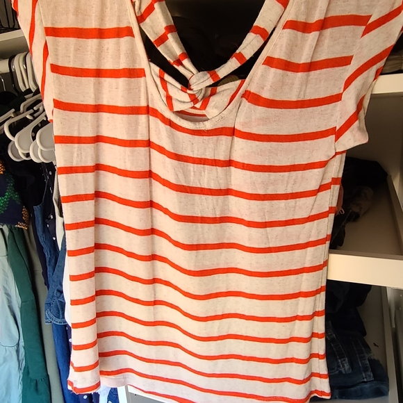 Orange and Cream Striped T-Shirt - Picture 2 of 2